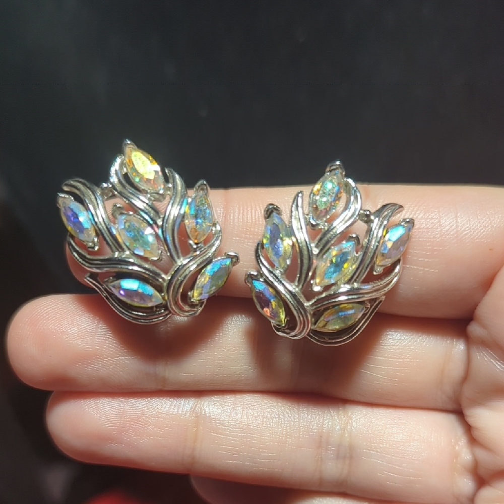 Crown Trifari Clip On Earrings